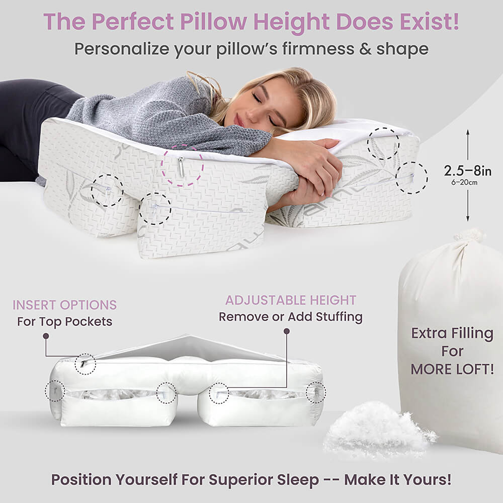 Elevate your Wife Pillow with .9 lbs of luxury goose down stuffing for customizable hotel-quality sleep comfort.