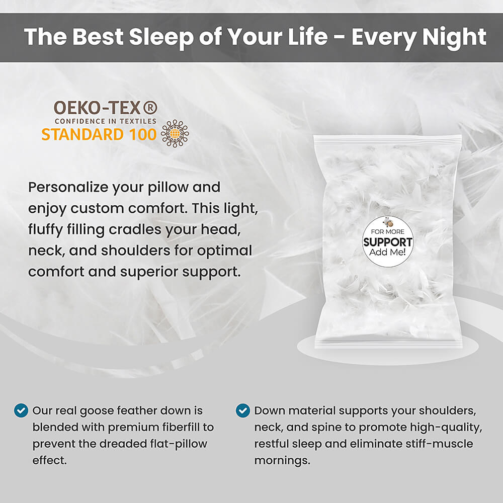 Adjustable luxury goose down Wife Pillow for ultimate hotel sleep.
