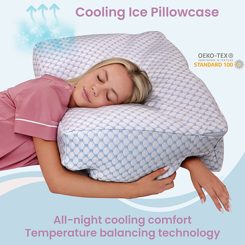 Cooling fabric cover for Wife Pillow, adds comfort and secure fit, easy to maintain.