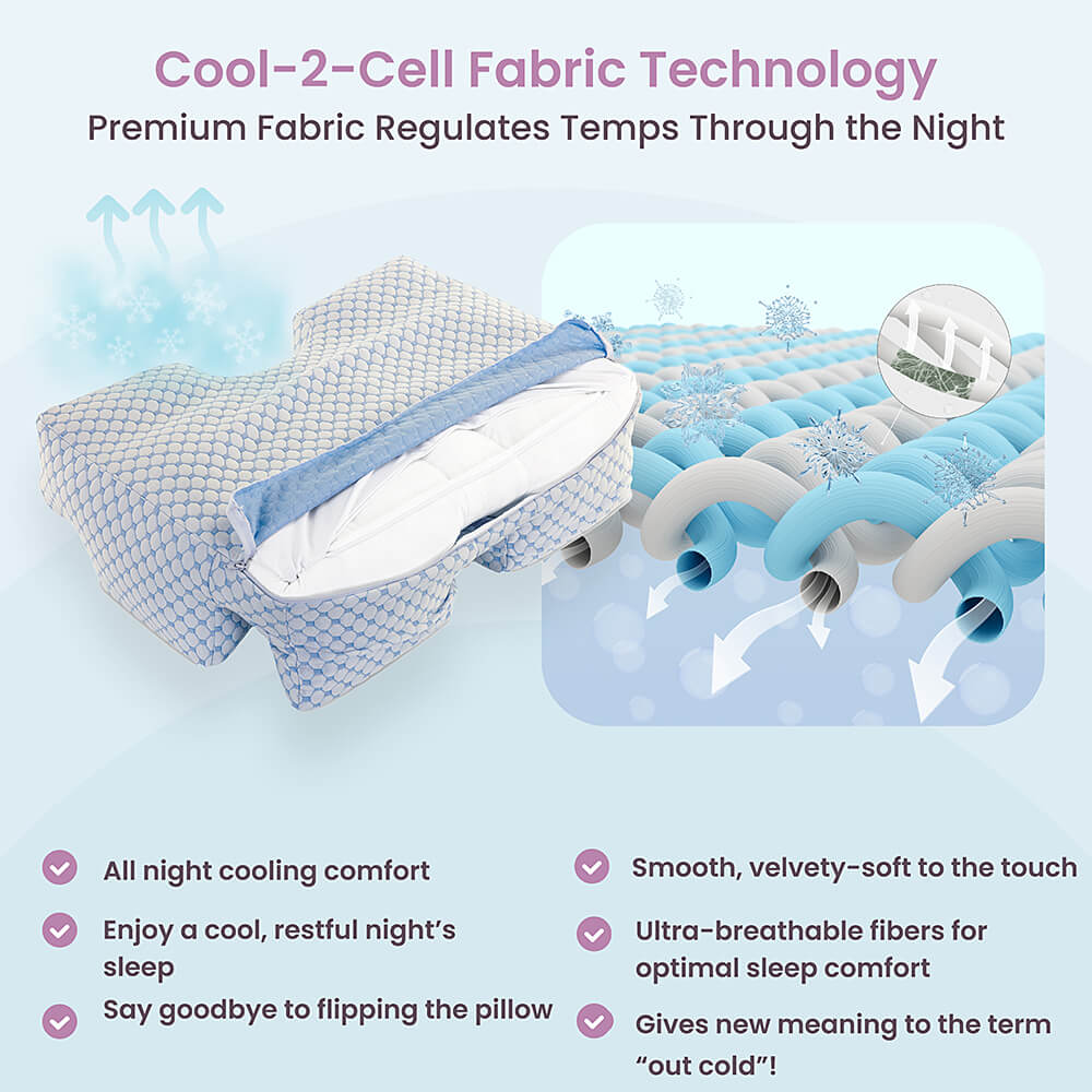 Wife Pillow cooling fabric cover with Cell2Cool feature for luxurious comfort
