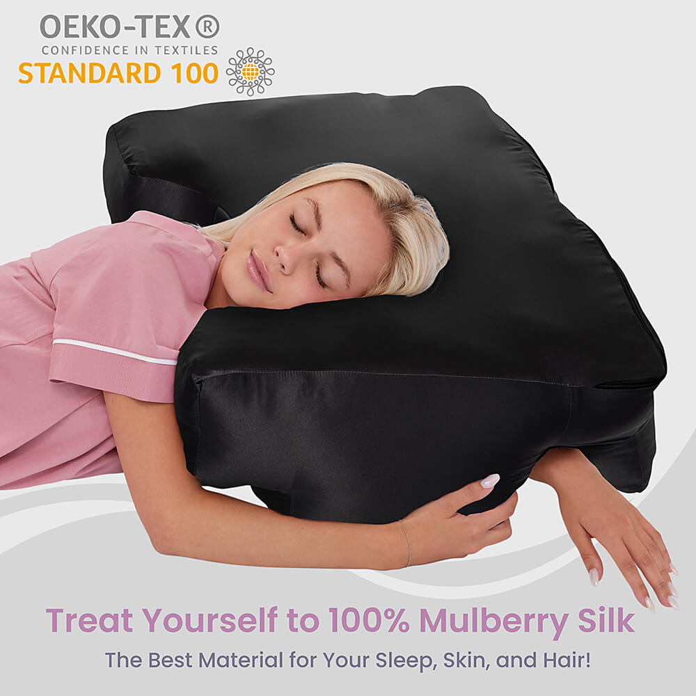 Silk pillowcase for Wife Pillow: allergen-resistant, thermoregulating, 6A 22-Momme Silk, neck support.