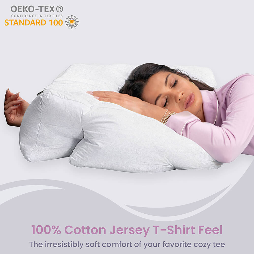 Grey 100% Cotton Jersey Knit T-Shirt for Wife Pillow - OEKO-TEX 100 Certified, Breathable & Stretchy