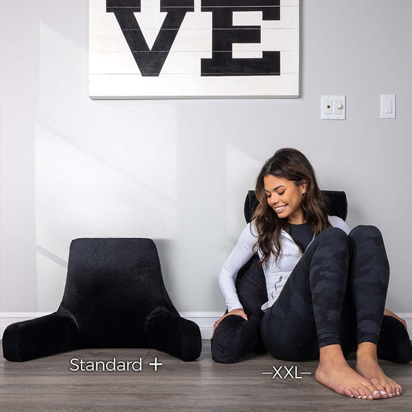 Husband Pillow Dark Grey, Standard+ Original Reading Pillow in Bed Rest