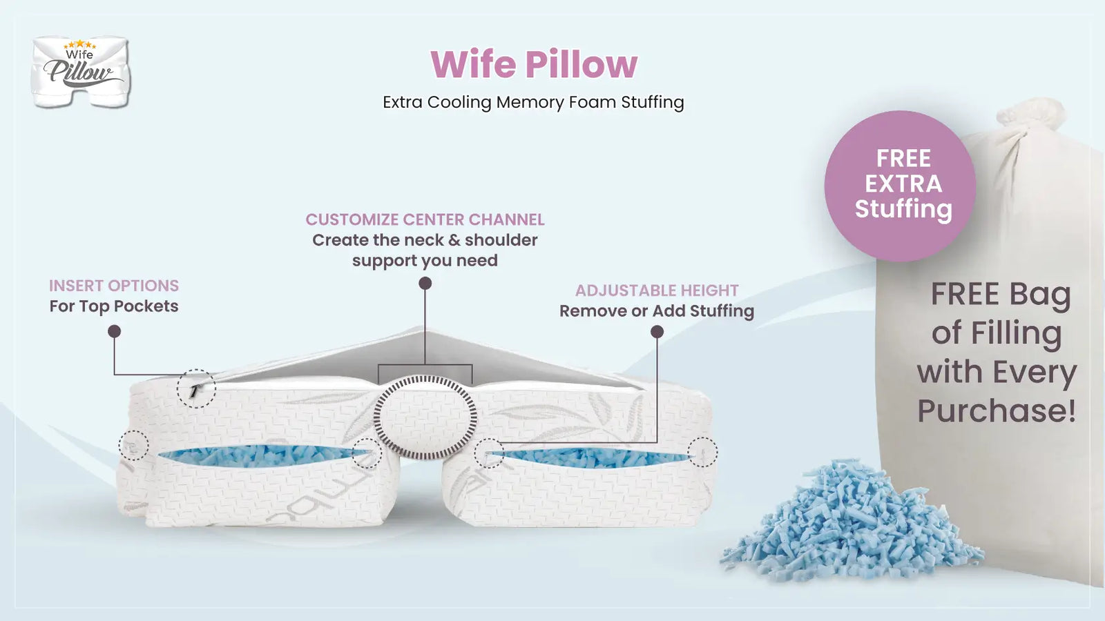 shredded memory foam pillow for side sleeper
