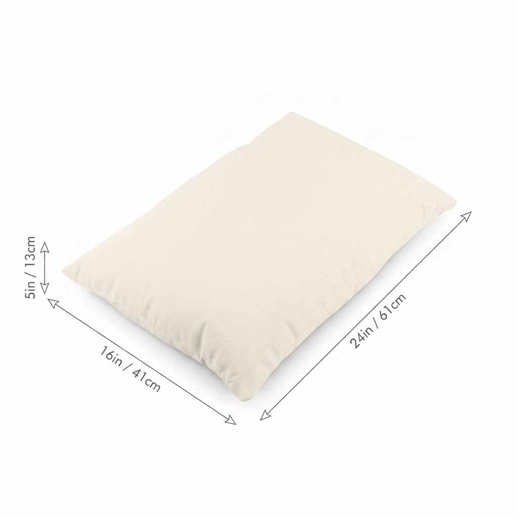 Organic Buckwheat Hull Bed Pillow - Stress And Neck Tension Relief - Bed Pillow, Cream - view 3
