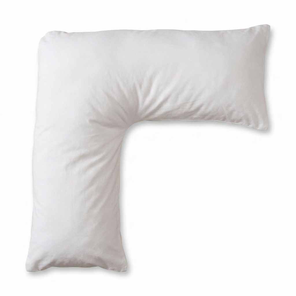 L-Shaped Body Pillow - Prenatal Pregnancy Pillow - Side Sleeper, Superior, White - view 1