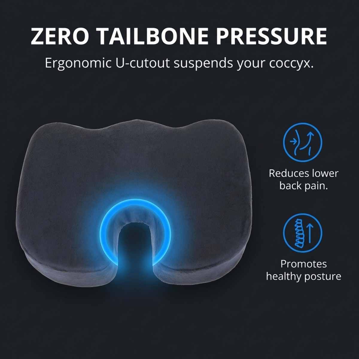 Coccyx Orthopedic Memory Foam - Sciatica Relief - Seat Cushion - view 5