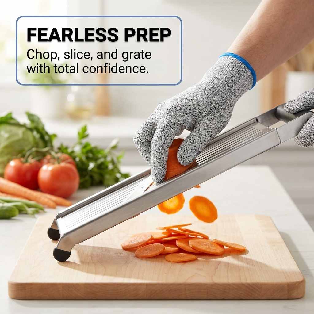Kevlar No Cut Kitchen Gloves - Machine Washable - High Grade Polyethylene - Light Weight - view 6