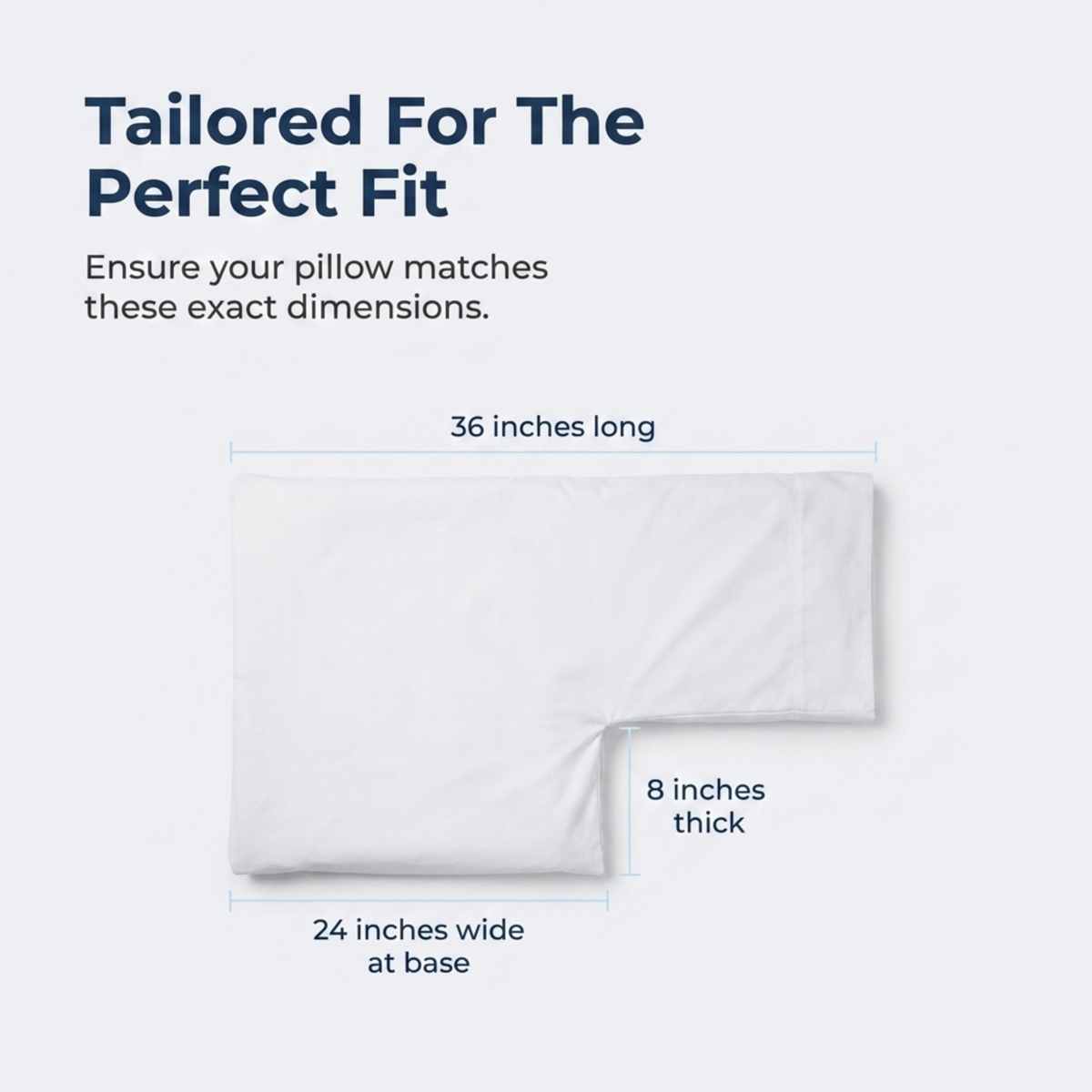 Cover For L-Shaped Body Pillow - Hypoallergenic - Tailored Fit - Comfort, White