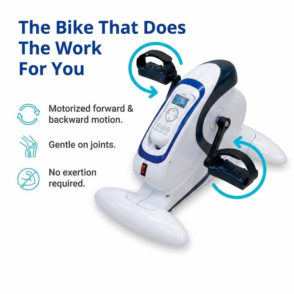 Motor Bike Indoor Bike With Mobile App Black - Under Desk Bike That Does the Work for You - view 4