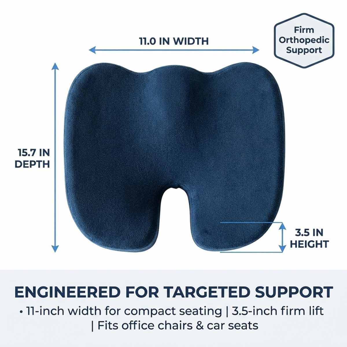 Bottom Reformulator Orthopedic Grade Foam Cushioned Seat - Hip Pain Relief - Seat Cushion - view 3