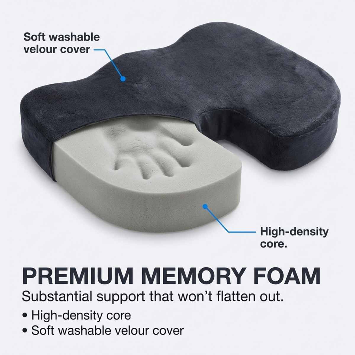 Coccyx Orthopedic Memory Foam - Sciatica Relief - Seat Cushion - view 8