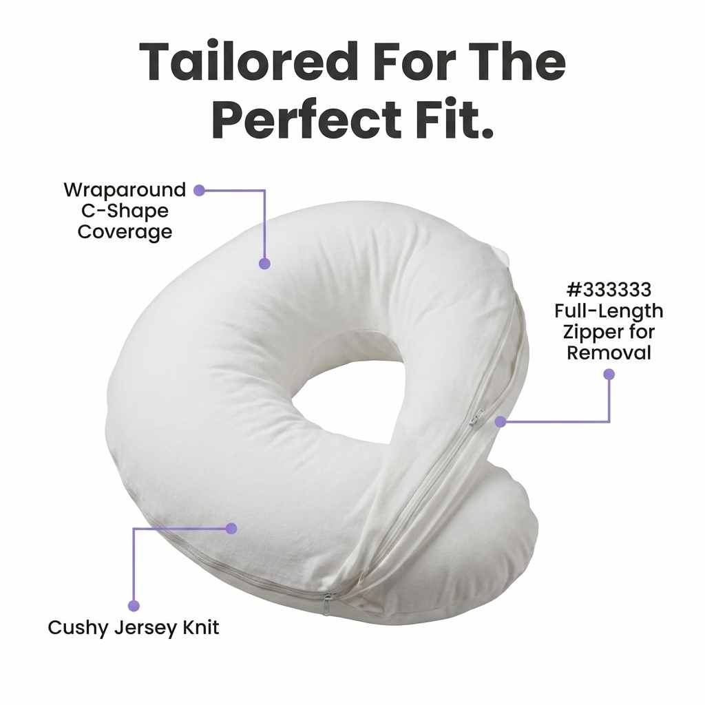 C-Shaped Full Body Pillow - Hypoallergenic Synthetic Fiber Fill - Unique Letter C Design - view 3