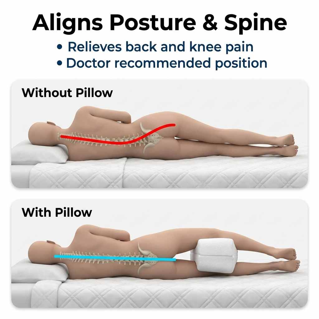 Leg Spacer Pillow - Hypoallergenic Memory Foam - Medical Specialty Pillow, White - view 3
