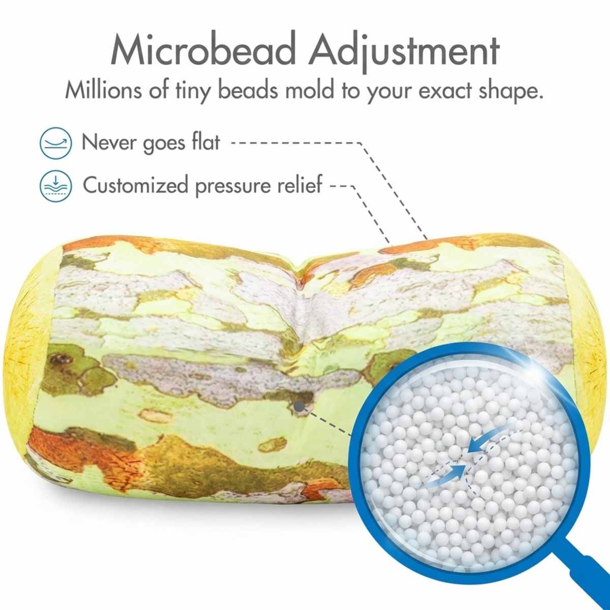 Microbead Bolster Neck Roll Pillow - Silky Feel - view 10