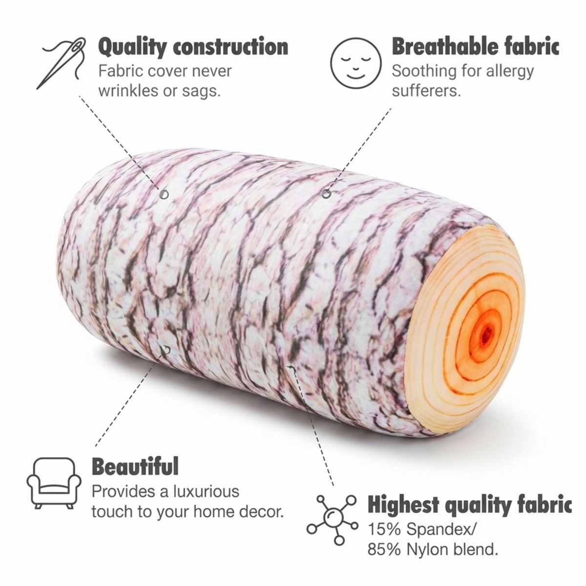 Microbead Bolster Neck Roll Pillow - Silky Feel - view 12