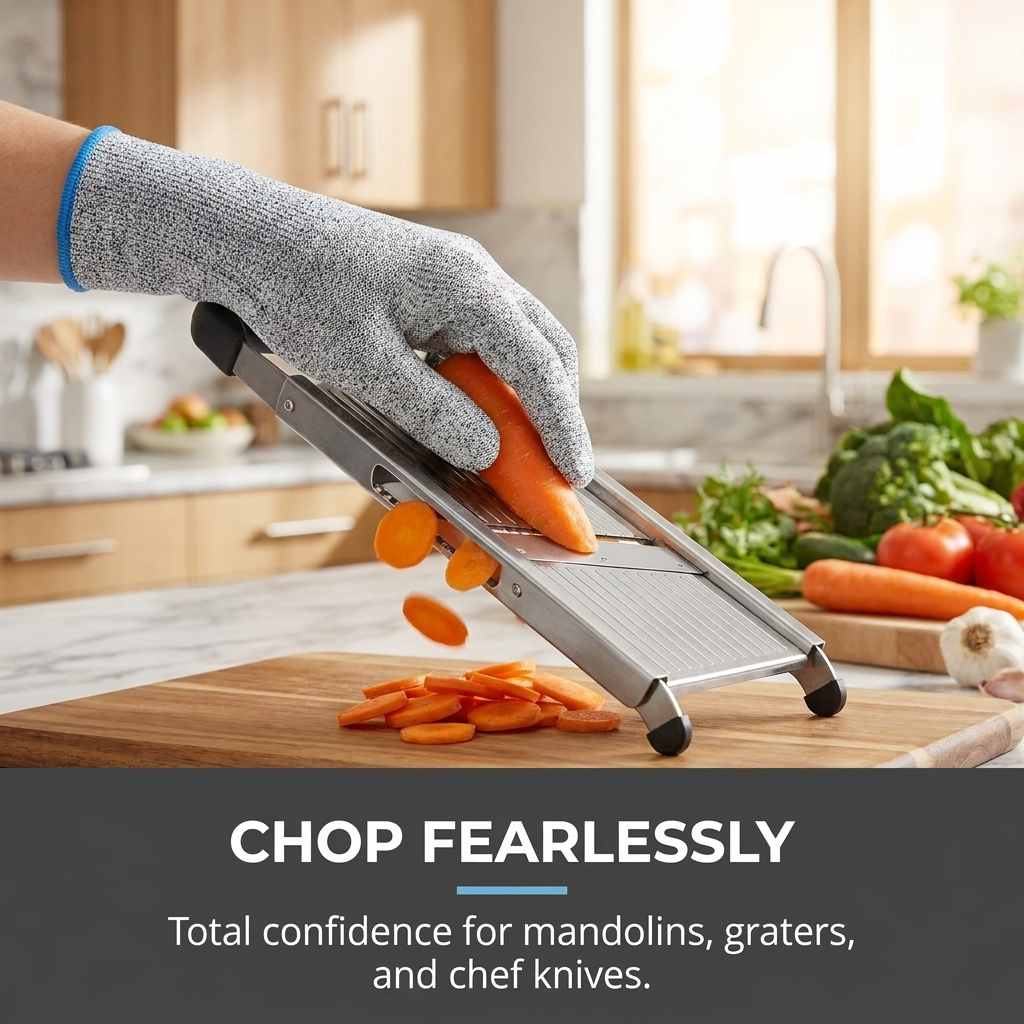 Kevlar No Cut Kitchen Gloves - Machine Washable - High Grade Polyethylene - Light Weight - view 11