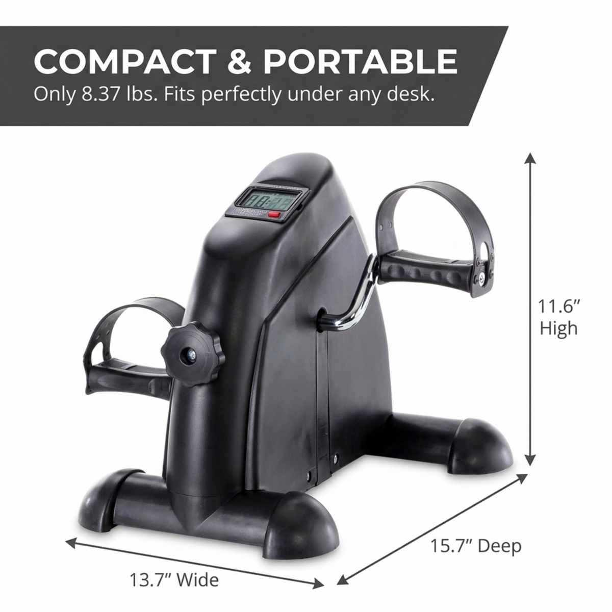 Pedal Exercise Mini Cycle Bike Silvery - Digital Display - Adjustable Resistance - view 5