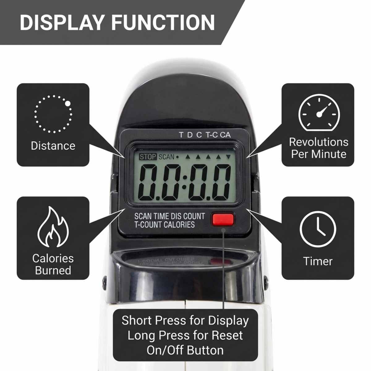 Pedal Exercise Mini Cycle Bike Silvery - Digital Display - Adjustable Resistance - view 6