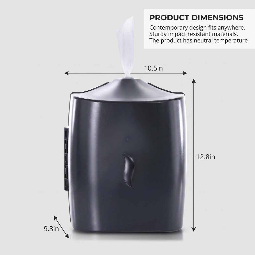 Wipes Dispenser - Wall Mounted - Disinfectant - Contemporary Anti-Roping Design - view 5