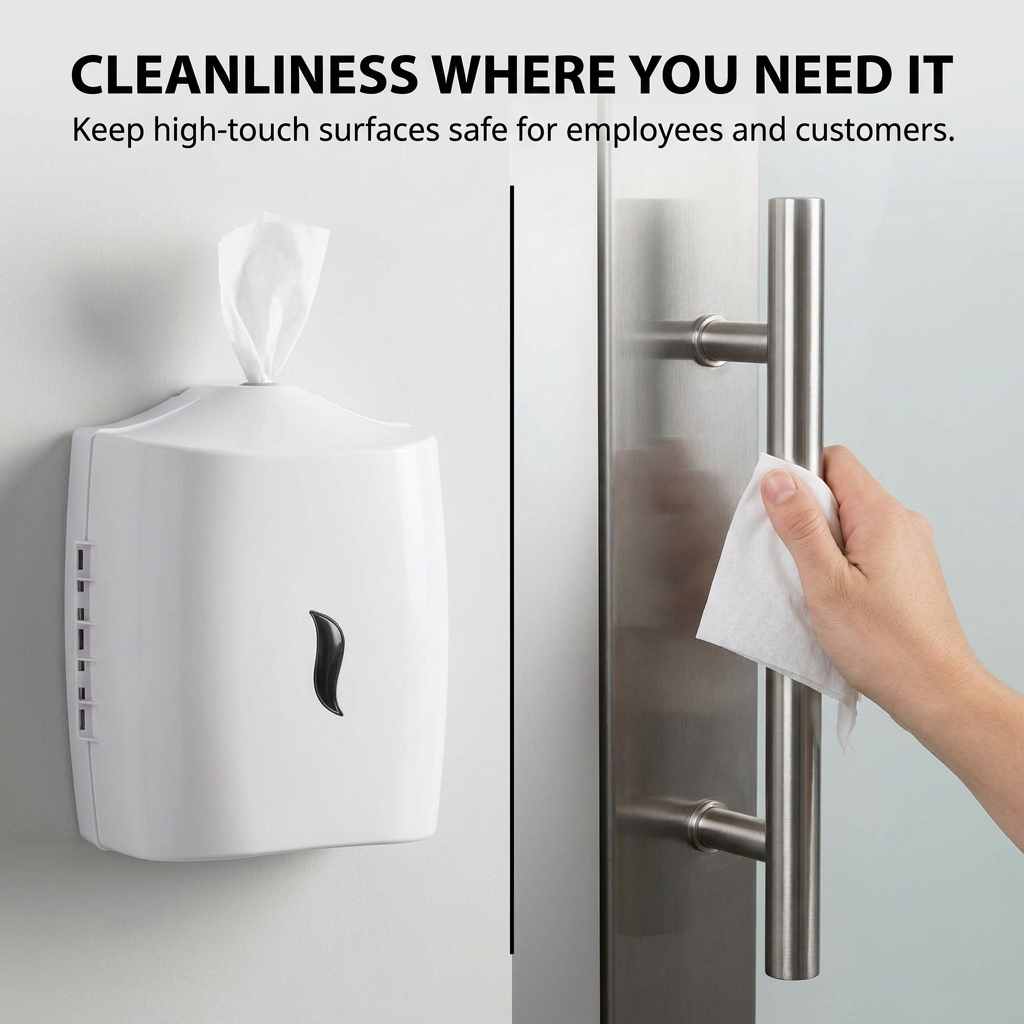 Wipes Dispenser - Wall Mounted - Disinfectant - Contemporary Anti-Roping Design - view 6