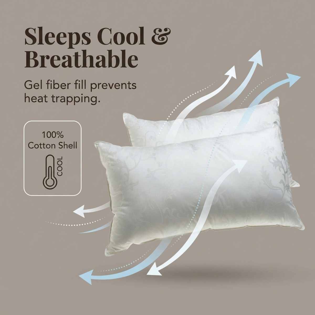 Dream Supreme Luxury Hotel Bed Pillow - Allergen Free- Set of 2 - view 8