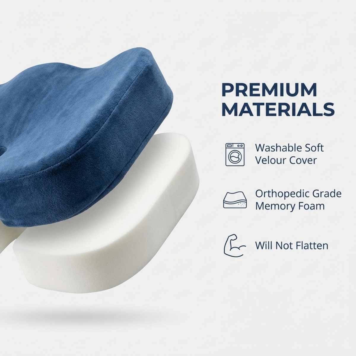 Bottom Reformulator Orthopedic Grade Foam Cushioned Seat - Hip Pain Relief - Seat Cushion - view 4