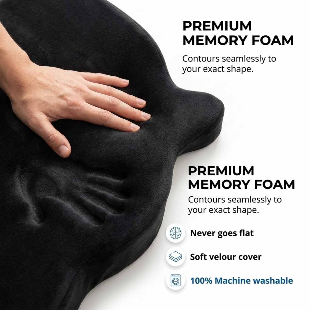 Coccyx Orthopedic Memory Foam - Sciatica Relief - Seat Cushion - view 12