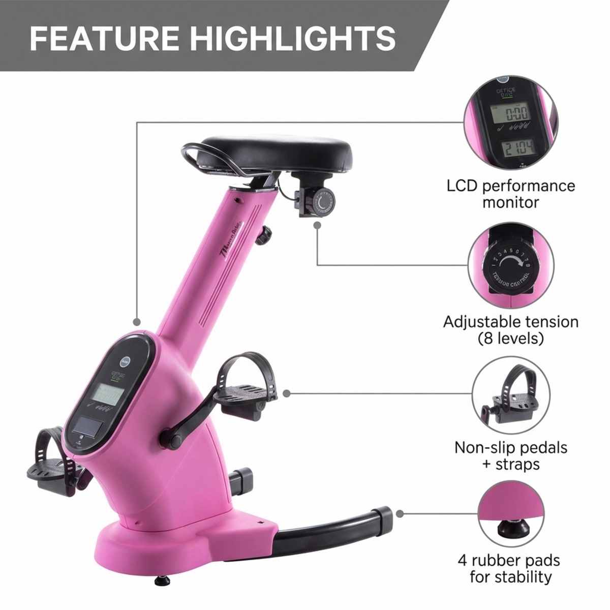 Upright Training X-Bike With Magnetic Resistance - Cardiac Aerobic Exercise Bike - Digital - view 11