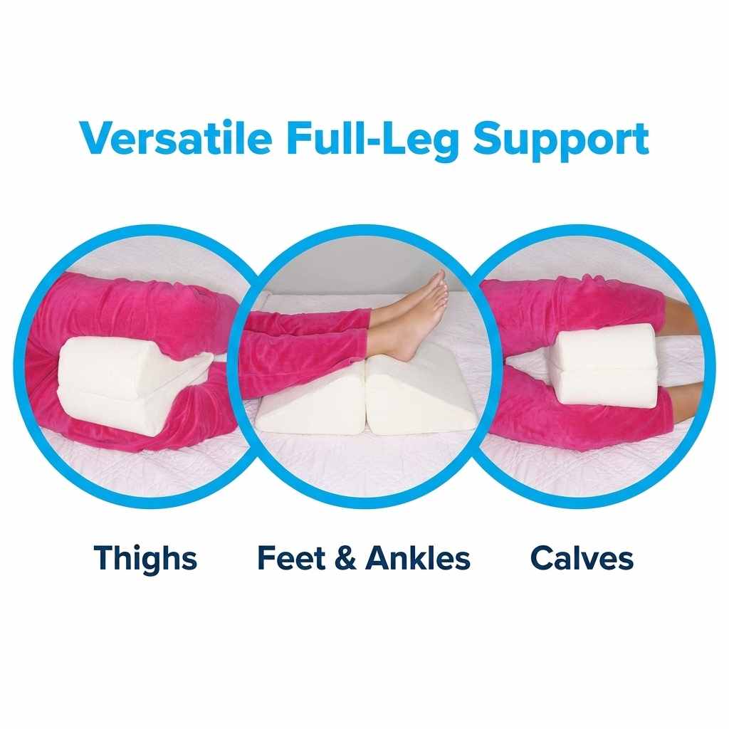 Leg Spacer Pillow - Hypoallergenic Memory Foam - Medical Specialty Pillow, White - view 4