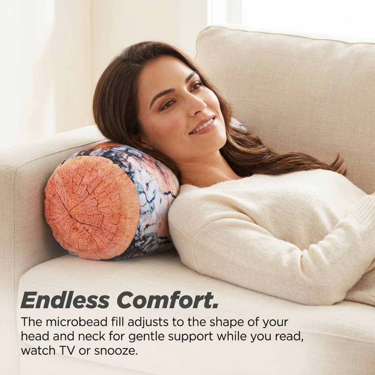 Microbead Bolster Neck Roll Pillow - Silky Feel - view 15