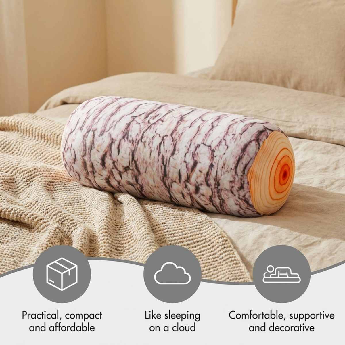 Microbead Bolster Neck Roll Pillow - Silky Feel - view 16
