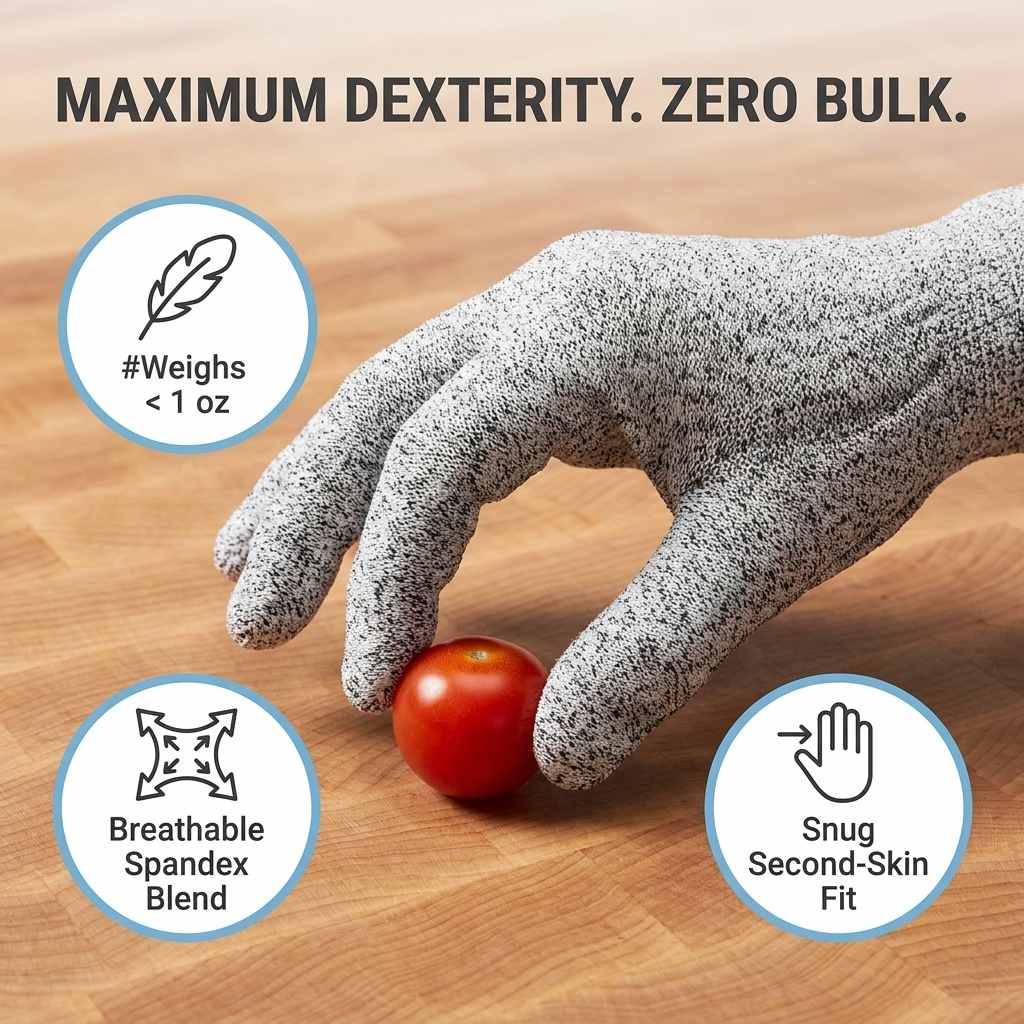 Kevlar No Cut Kitchen Gloves - Machine Washable - High Grade Polyethylene - Light Weight - view 15