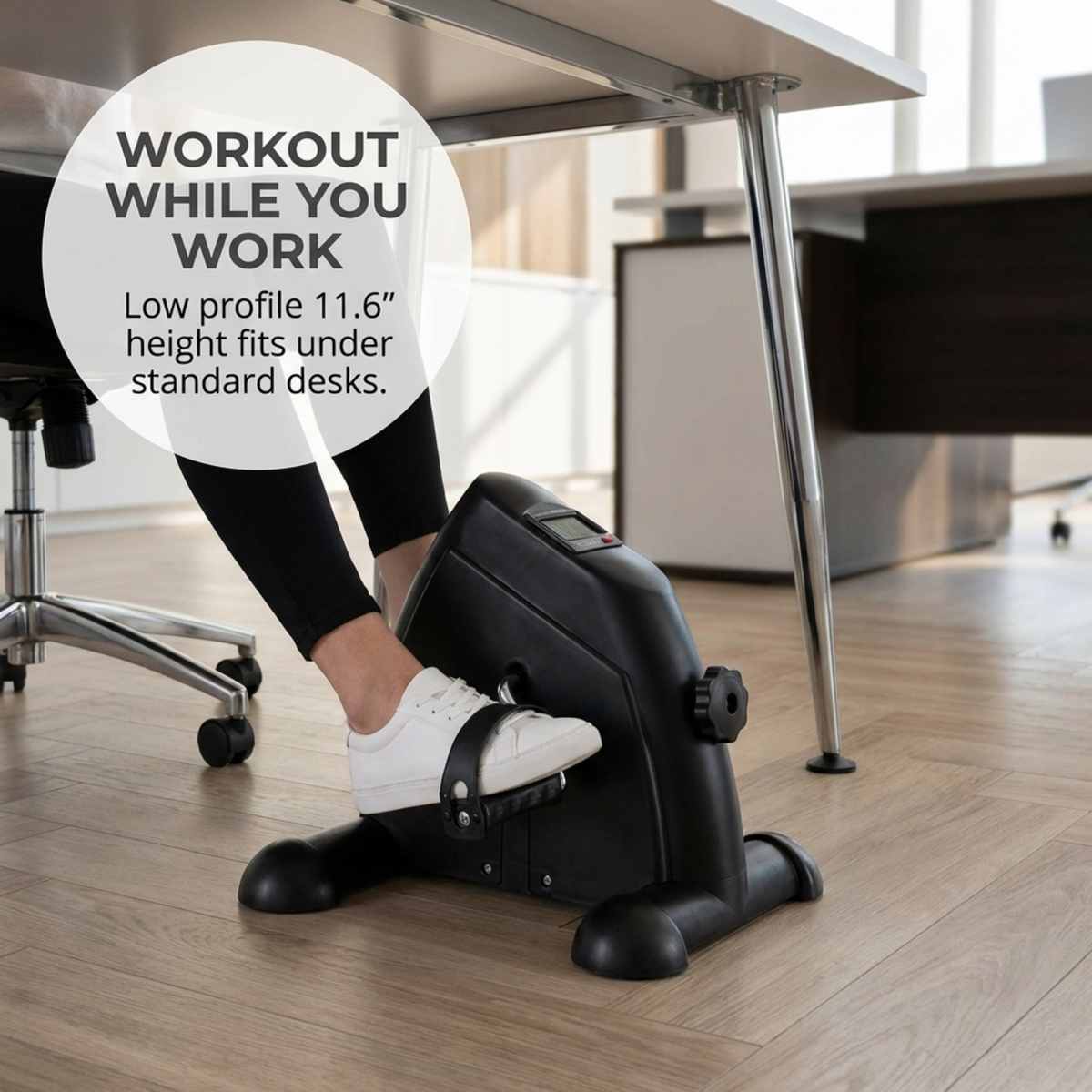 Pedal Exercise Mini Cycle Bike Silvery - Digital Display - Adjustable Resistance - view 7