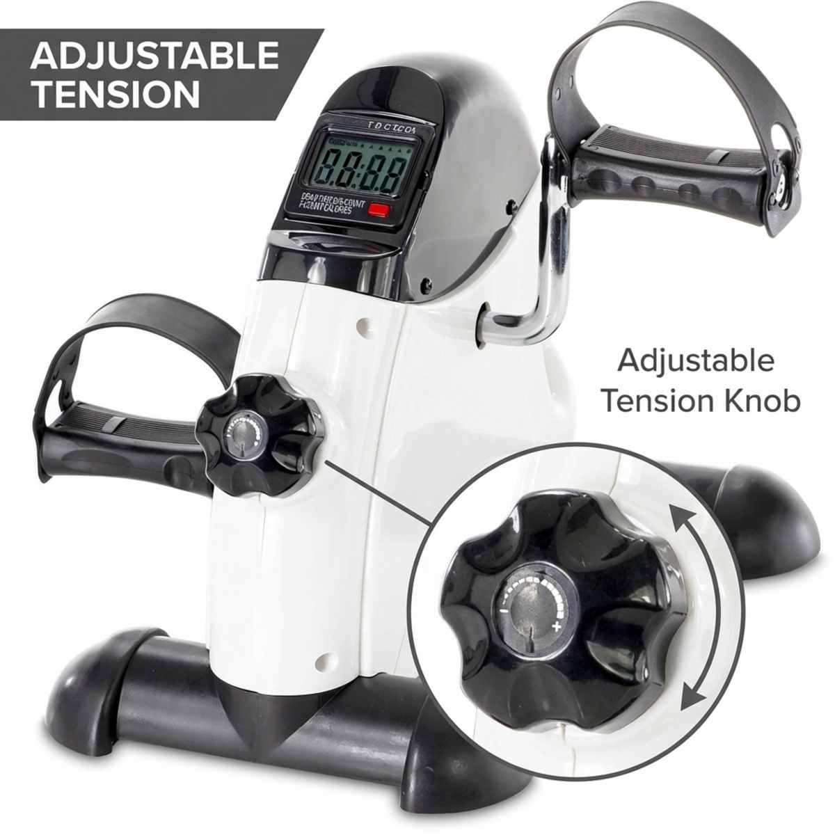 Pedal Exercise Mini Cycle Bike Silvery - Digital Display - Adjustable Resistance - view 8