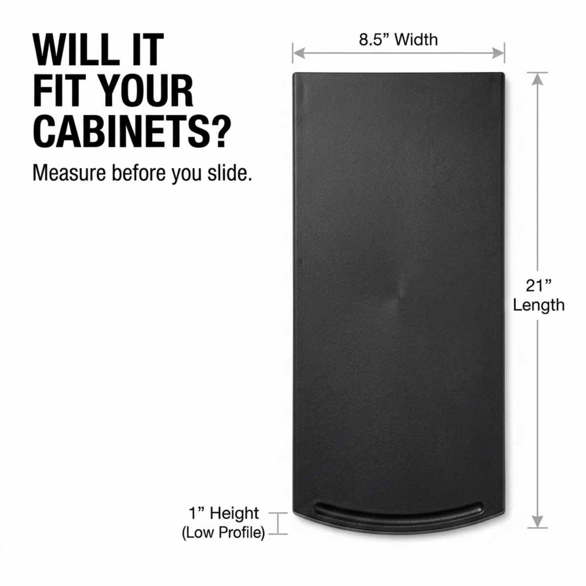 Kitchen Under-Cabinet Sliding Shelf - Countertop Pull-Out Tray - Easy Gliding, Black - view 4