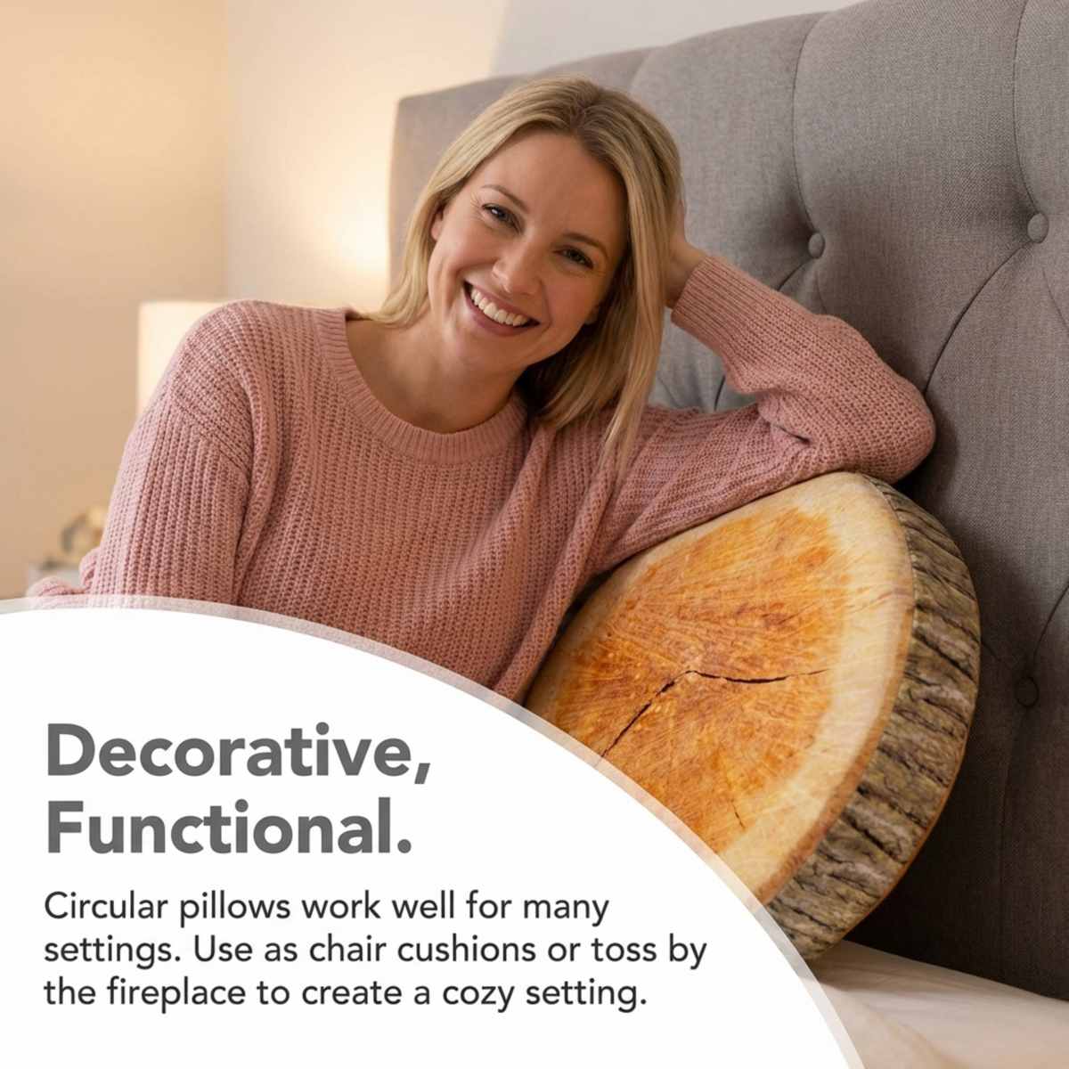 Log Maple Slice Memory Foam Seat Cushion Decorative Pillow - Bring Nature Home - view 11