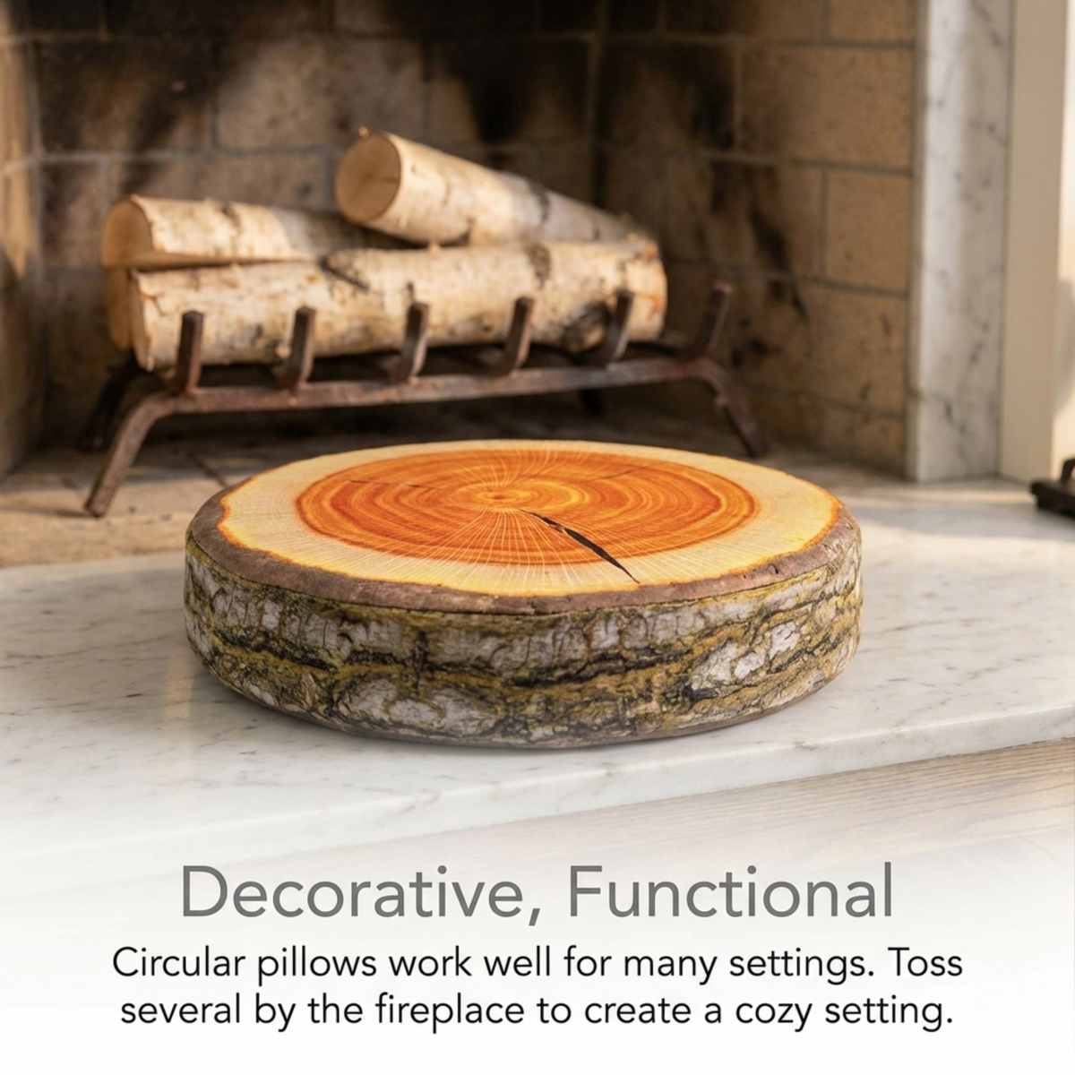 Log Maple Slice Memory Foam Seat Cushion Decorative Pillow - Bring Nature Home - view 12