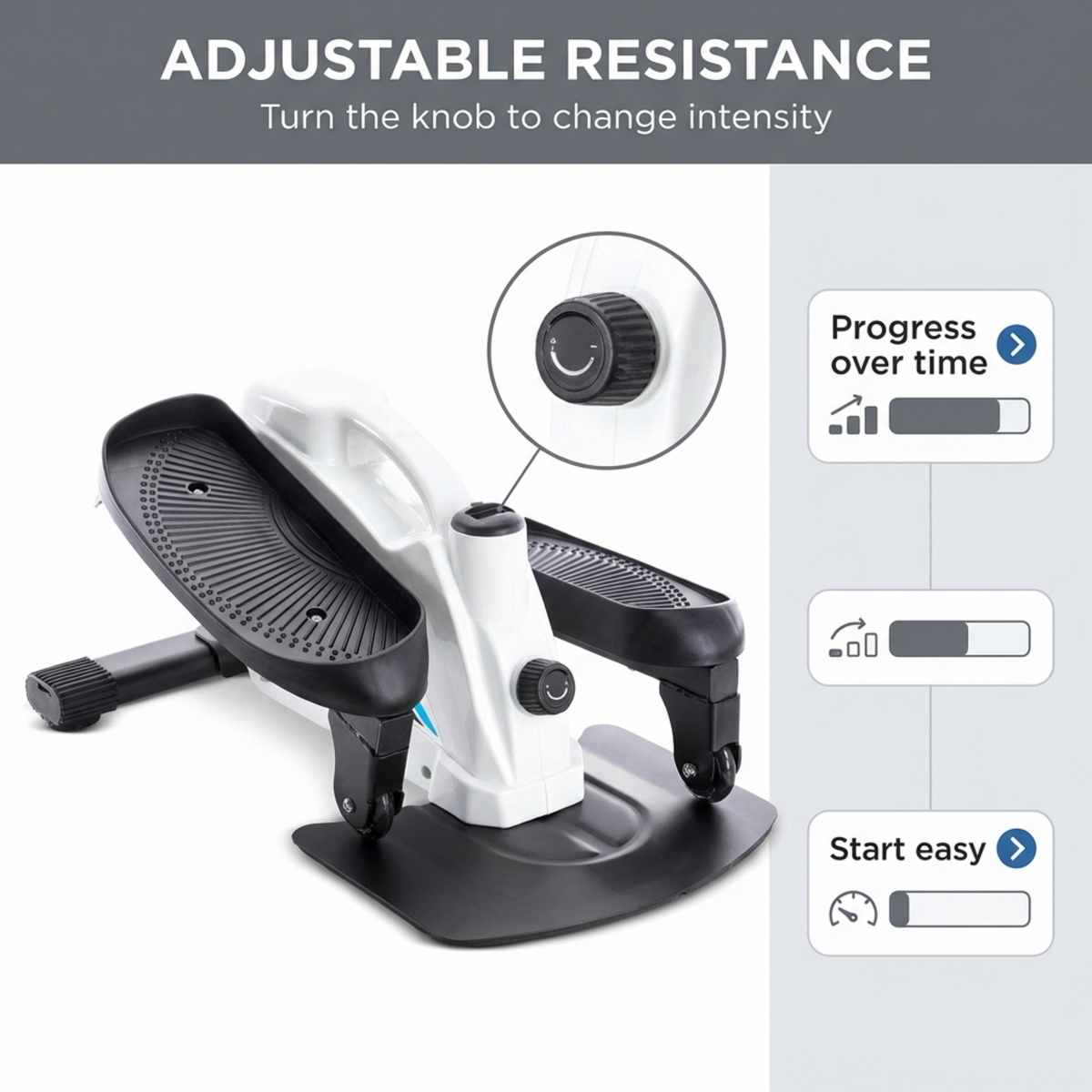Compact Elliptical Fitness Machine Stand Up / Sit Down - Portable Mini Stepper Exercise An - view 4