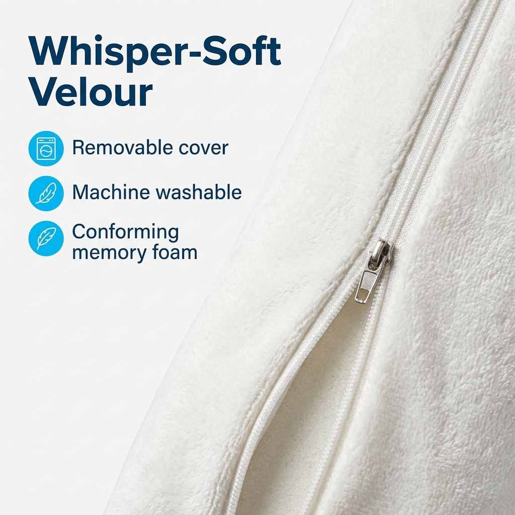 Leg Spacer Pillow - Hypoallergenic Memory Foam - Medical Specialty Pillow, White - view 5