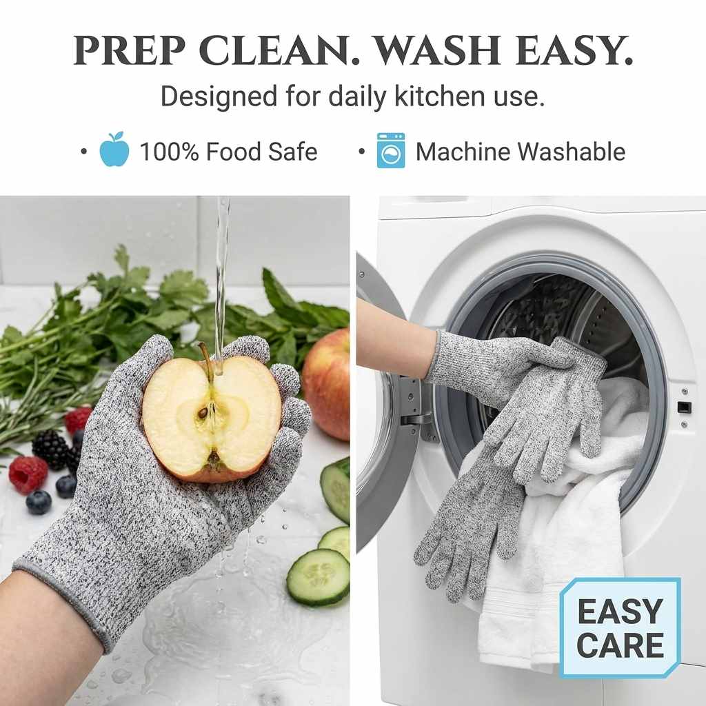 Kevlar No Cut Kitchen Gloves - Machine Washable - High Grade Polyethylene - Light Weight - view 17