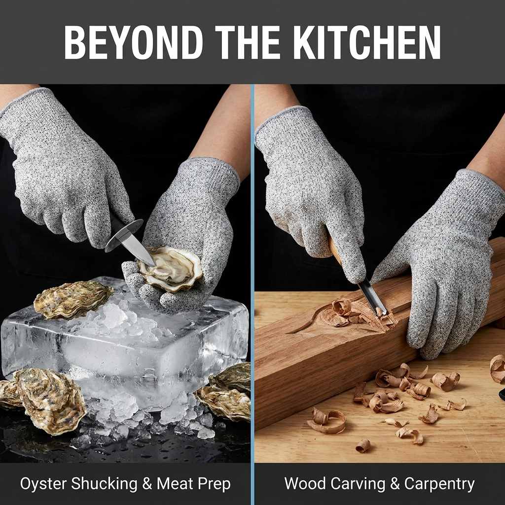Kevlar No Cut Kitchen Gloves - Machine Washable - High Grade Polyethylene - Light Weight - view 19