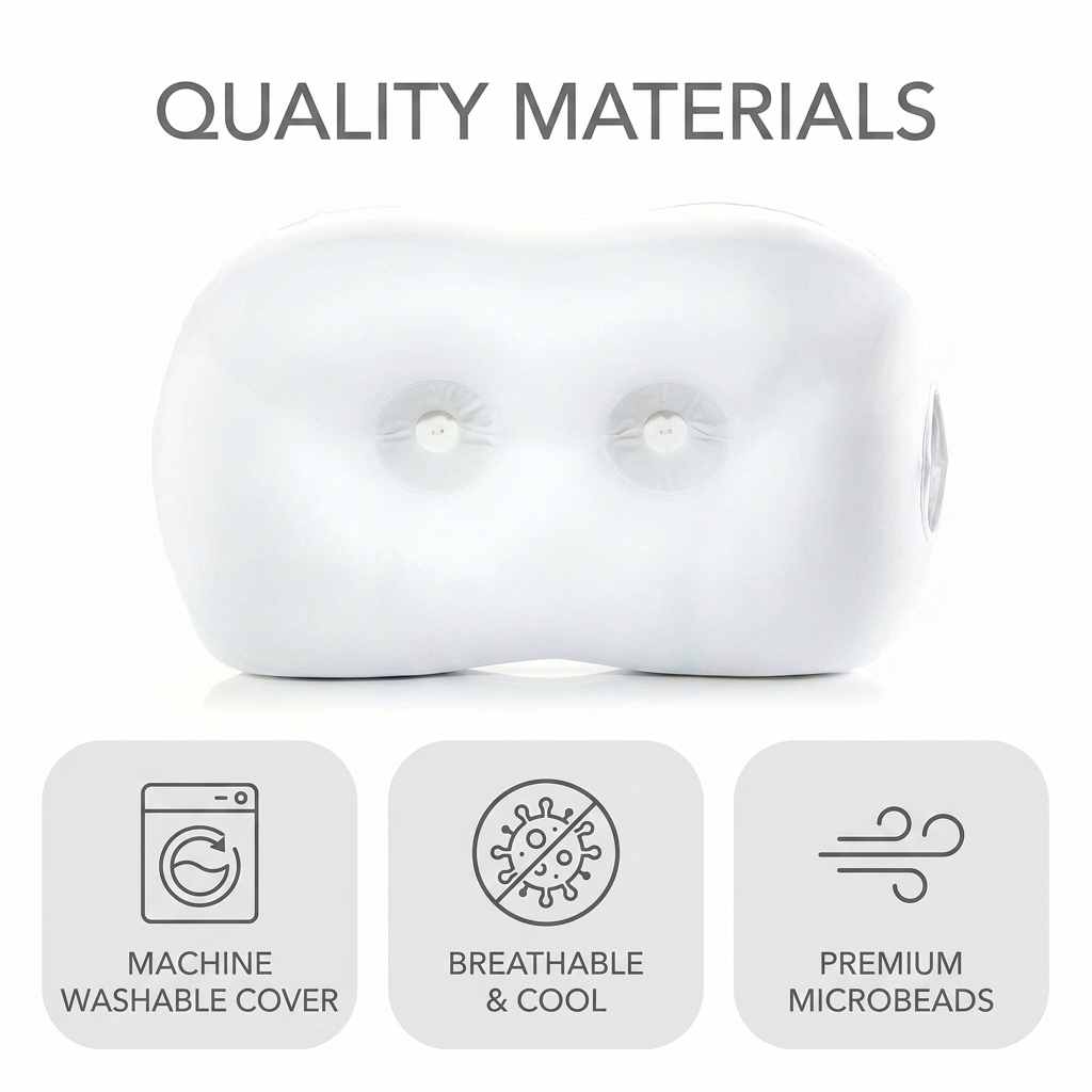 Now Pillow Ear Hole & Neck Support Relief Neck & Ear Problems During Sleep - Microbead / M - view 5