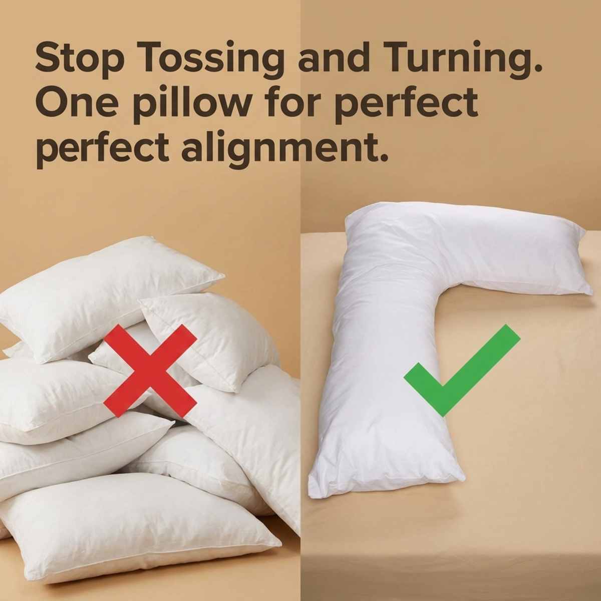 Boomerang Body Pillow - V-Shaped Side Sleeper - Superior Comfort, White - view 5
