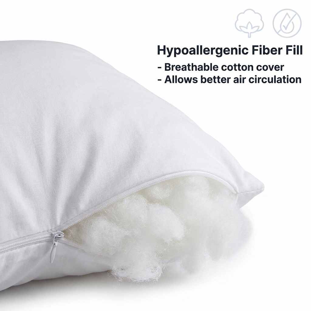 Cover for Boomerang Body Pillow - Cotton (50%) / Polyester (50%) Blend, White - view 5