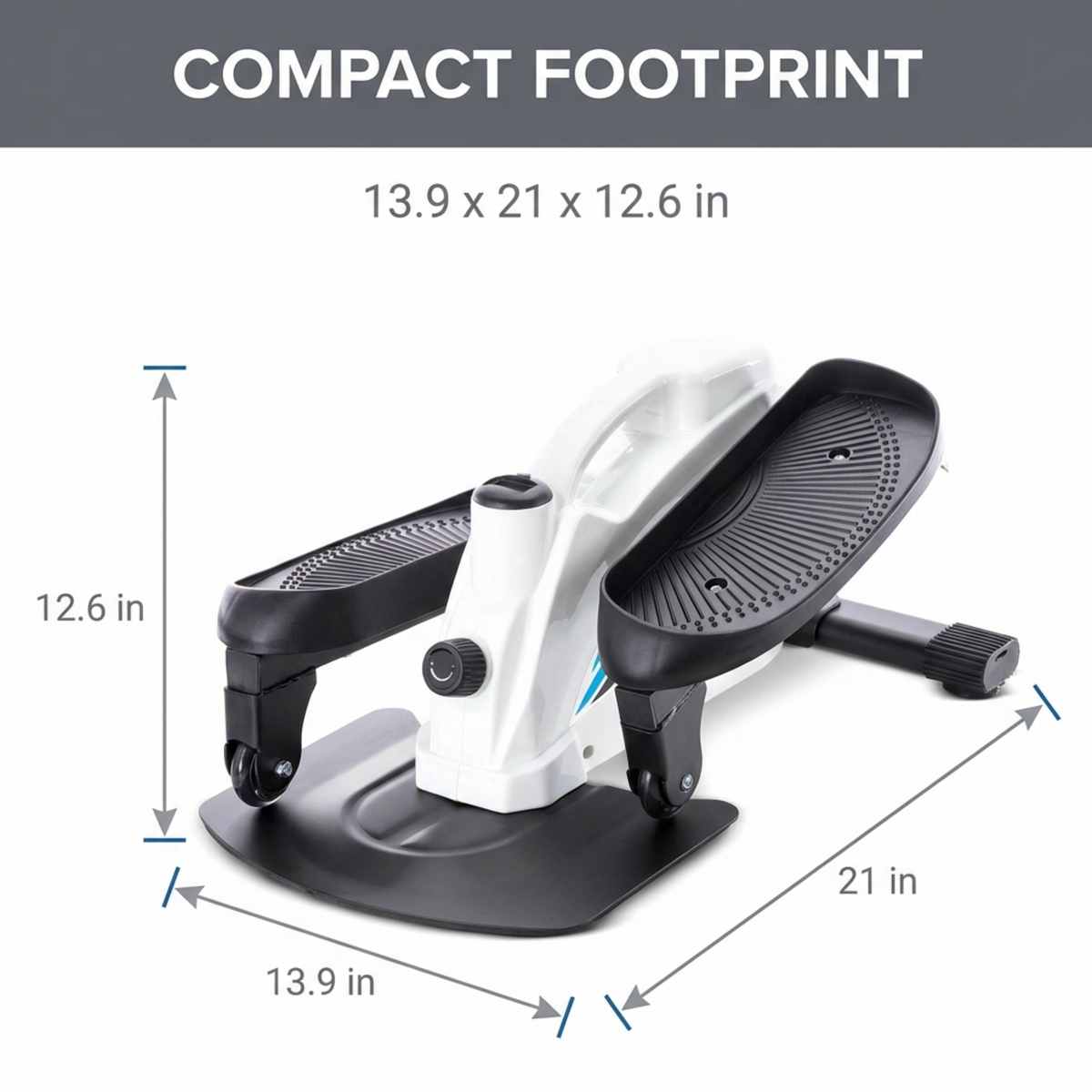 Compact Elliptical Fitness Machine Stand Up / Sit Down - Portable Mini Stepper Exercise An - view 5