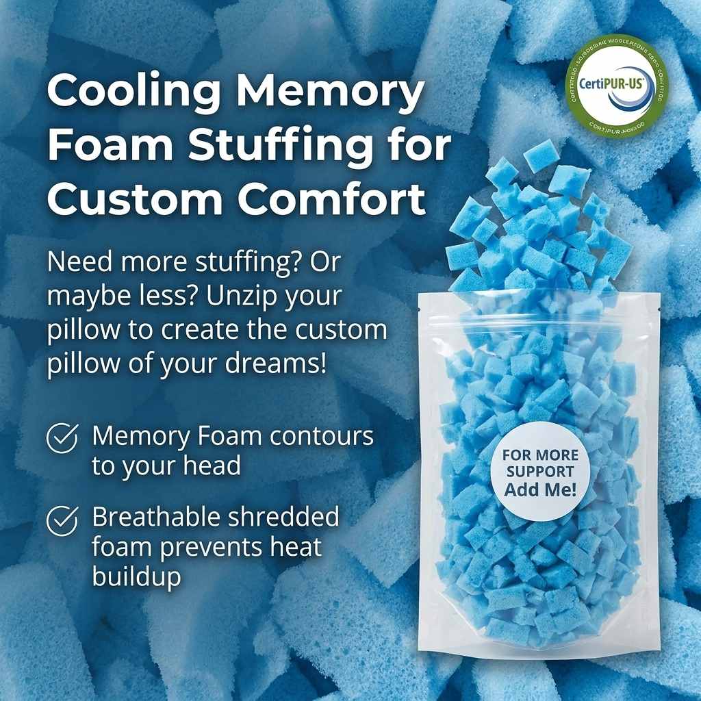 Insert Topper - Bamboo Cooling Blue Shredded Memory Foam - view 5