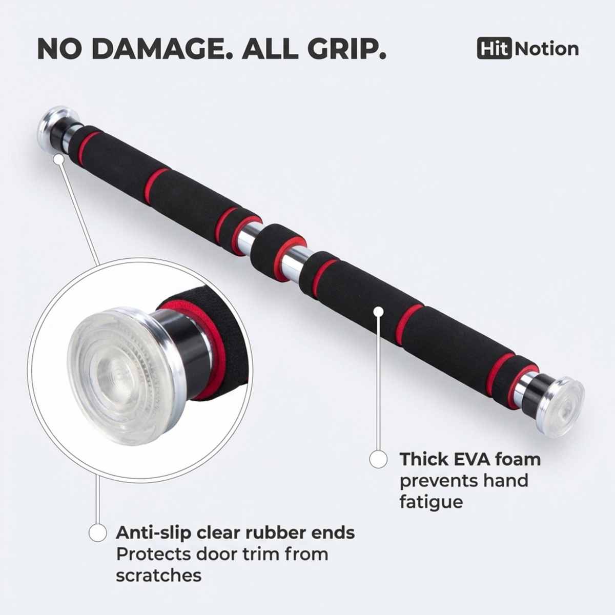 Iron Chin Up Bar Sraight Version - Pull Up Bar for In-Home Fitness - Mounts in All Residen - view 5