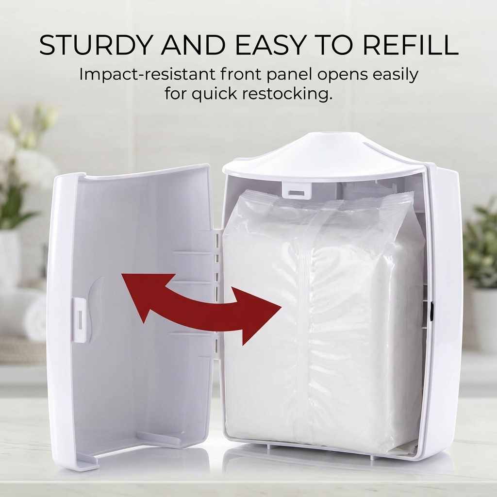 Wipes Dispenser - Wall Mounted - Disinfectant - Contemporary Anti-Roping Design - view 10