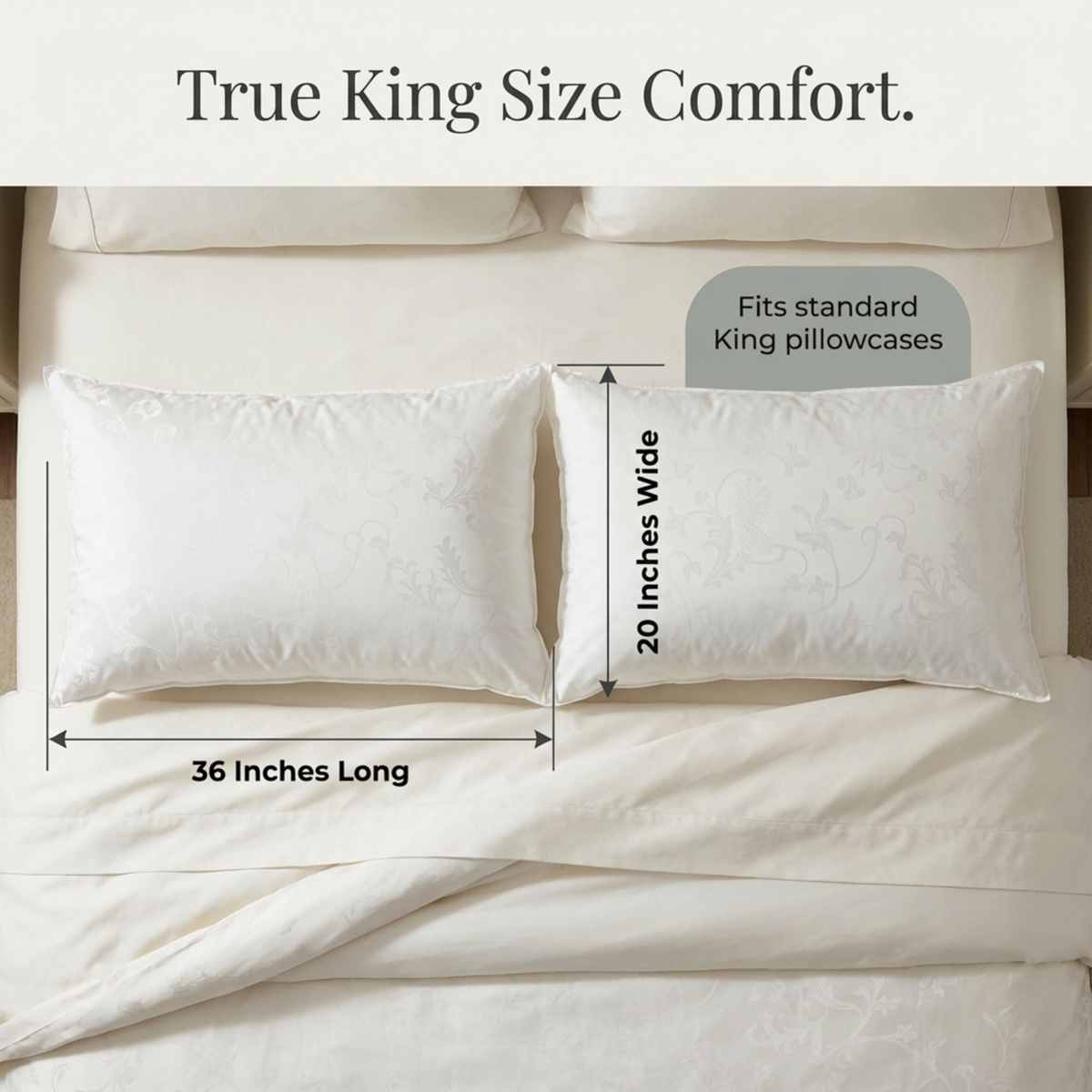 Dream Supreme Luxury Hotel Bed Pillow - Allergen Free- Set of 2 - view 11